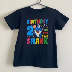 Port & Company Unisex Toddler Baby Shark 2nd Birthday Short Sleeve Tee
